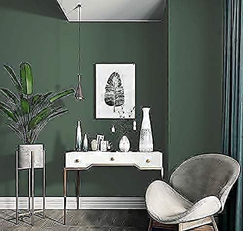 Dimoon 590''x23.6'' Green Peel and Stick Wallpaper Contact Paper Modern Self Adhesive Wall Paper Removable Renter Friendly Textured Solid Color Shelf Cabinet Vinyl Roll (590''x23.6'',Dark Green)