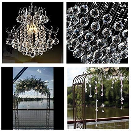 Crystalsuncatcher Suncatchers Clear Glass Crystal Ball Prism Feng Shui Lamp Hanging Drop Chandelier Part (50mm)