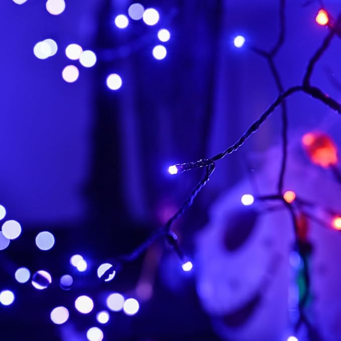 600 LED Halloween Lights, 216 FT Waterproof Halloween String Lights, Purple Halloween Lights Outdoor with 8 Lighting Modes for Halloween Outdoor Party Yard Garden Decoration (216 Ft | Purple, 216 Ft)
