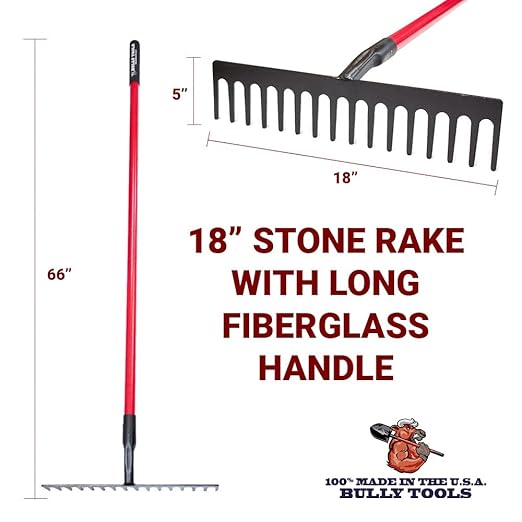 Bully Tools 92369 66-Inch 4-Tine Mulch Fork with Fiberglass Long Handle