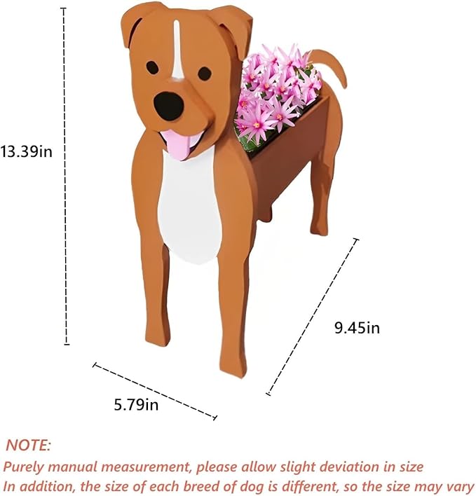 Staffordshire Bull Dog Planter Plant Pots,Cute Garden Dog Flower Planter,Dog Planters Birthday Gifts for Women,Office,Indoor/Outdoor Decor(9.45in*5.79 * 13.39in)