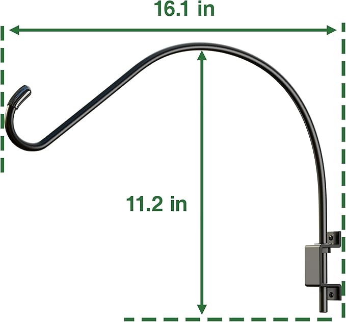 16 Inch Swivel Plant Hanger: Heavy Duty Hook for Bird Feeder, Plant, Flower Basket, Lantern, Wind Chime & More - Versatile Hanging Brackets Outdoor/Indoor Use Up to 22LB