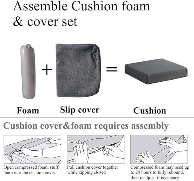 Patio Chair Cushions Non Slip Bottom Chair Pad with TiesSet of 2 Waterproof Square Outdoor Seat Cushion Replacement for Garden Swing Furniture 18x18 Inch, Navy Blue