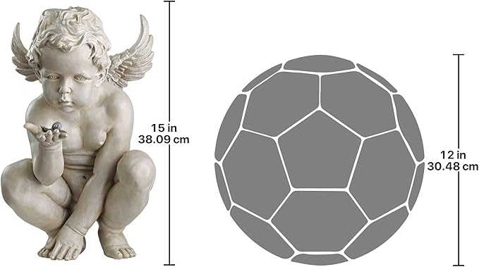 Design Toscano EU4360 Life's Mysteries Cherub Garden Statue, 15 Inch, Antique Stone