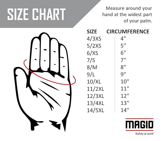 MAGID D-ROC ANSI A4 AeroDex Polyurethane Palm Coated Work Gloves, 12 Pairs, Size 7/Small, GPD482