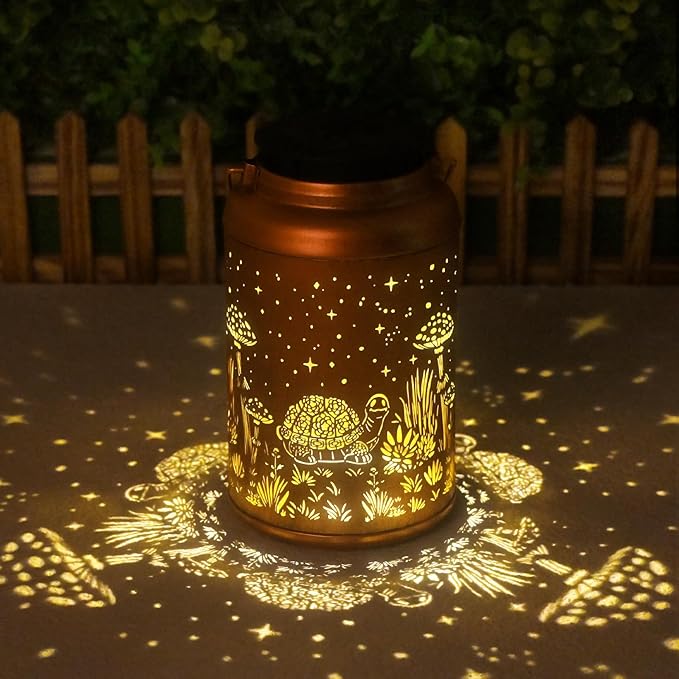 Turtle Solar Lanterns Outdoor Waterproof - Hanging Turtle Solar Lights Garden Decor for Outside, Birthday Gifts for Women, Mom, Mothers Day Gifts, Outdoor Decor for Patio, Yard
