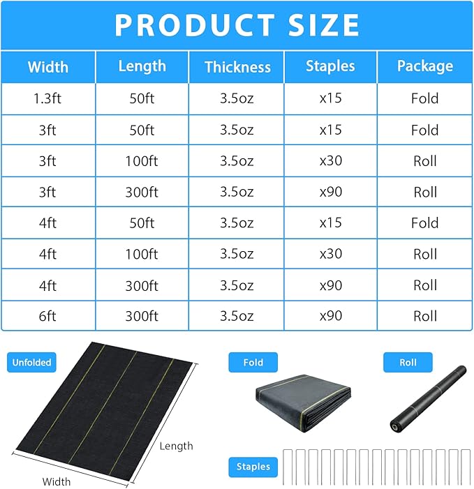 5ft x100ft Black Weed Barrier Landscape Premium Fabric-Heavy Duty Woven Ground Cloth with Superior Permeability Weed Control Convenient Design