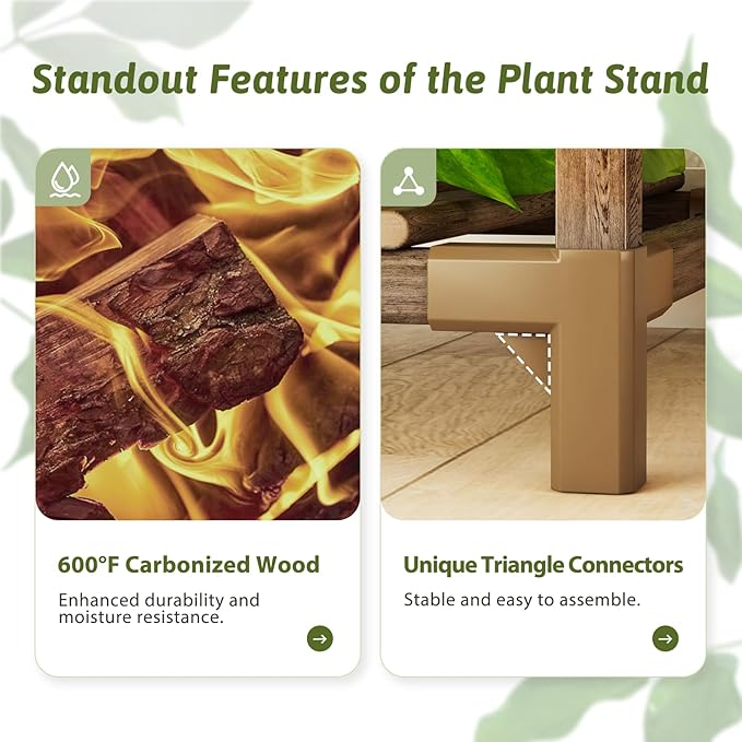Plant Stand with Wheels Outdoor Indoor Hanging Plant Shelf for Multiple Plants Tall Large Holder for Living Room Patio Balcony Garden Corner Mobile
