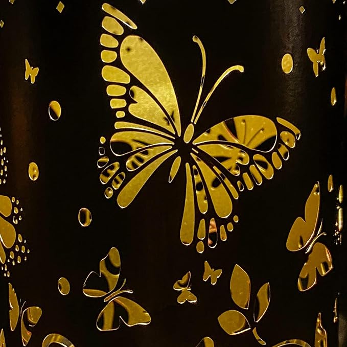 2 Pack Butterfly Solar Lanterns Outdoor Hanging Lantern Lights, Butterfly Hollowed-Out Metal Decor Lantern, Waterproof LED Decorative Garden Light - Delicate Garden Decoration
