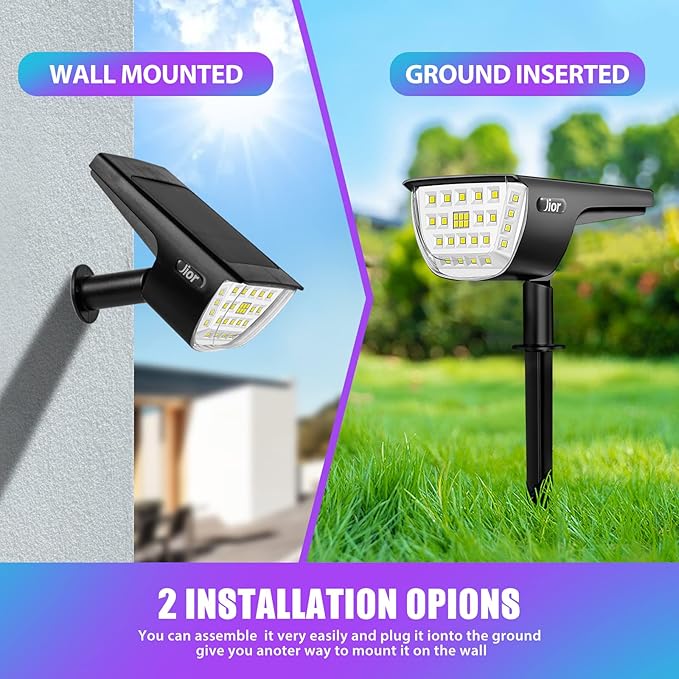 Solar Color Changing Spot Lights Outdoor, IP67 Waterproof Solar Landscape Lighting, 7 Modes Multicolor RGB Landscape Spotlights for Garden Yard Driveway Lawn Patio Pathway Easter Decorations, 4 Pack