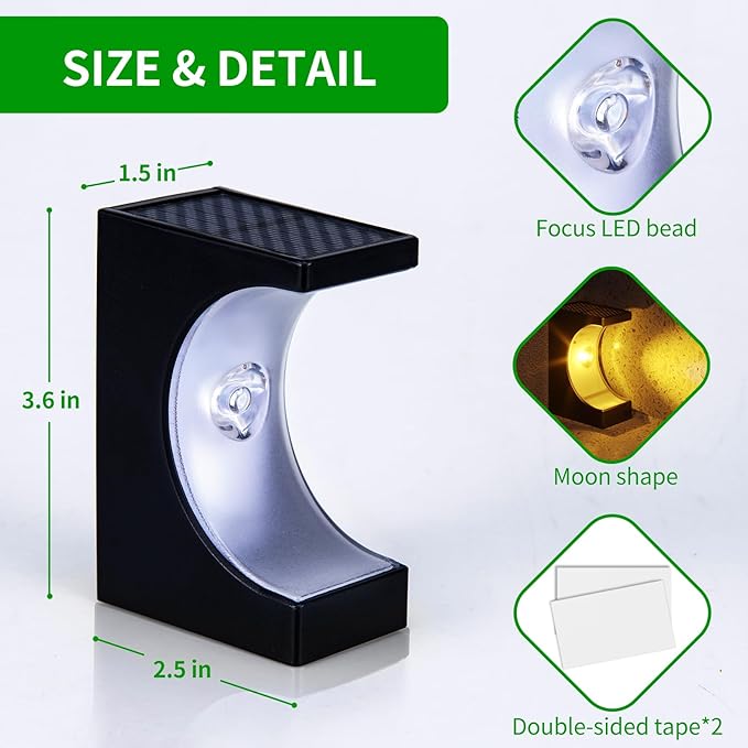 JSOT Step Lights - 8 Pack Solar Deck Lights Solar Step Light for Outside Decor Light for Outdoor Yard Patio Pathway