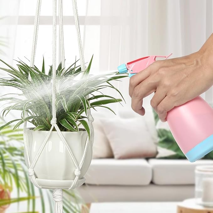 6 Pack Macrame Plant Hanger Indoor Hanging Planters for Indoor Outdoor Plants with 6 S Hooks and 6 Hook Nails, Hanging Plant Holder 43" Boho Home Decor,Ivory