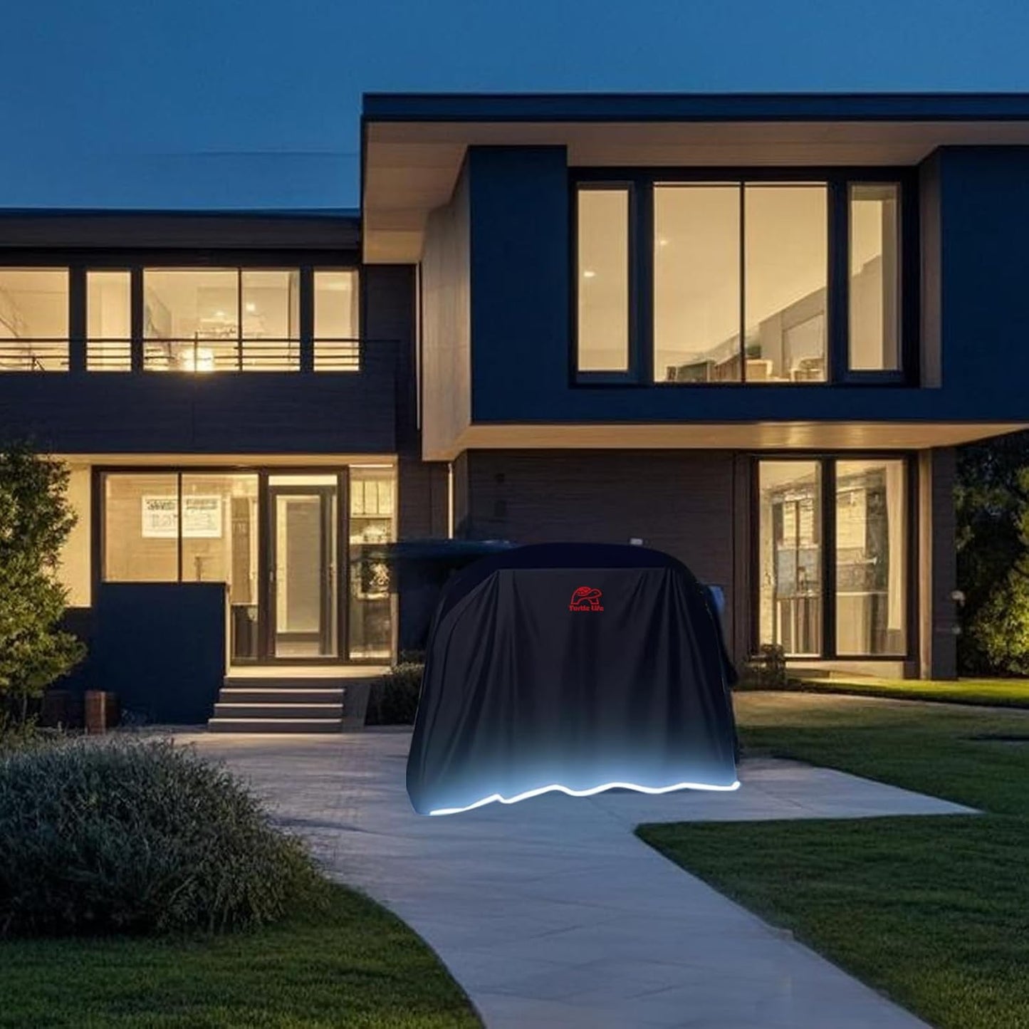 BBQ Grill Cover, 60 Inch Heavy Duty Waterproof 3-4 Burner Barbecue Gas Grill Covers for Weber Genesis Char-Broil Nexgrill Deluxe, Black