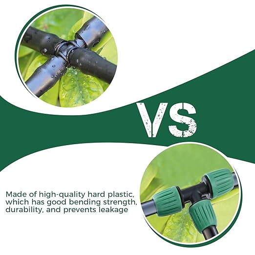 32Pcs 1/2 Inch Tubing Drip Irrigation Fittings Kit, 1/2 ID x 0.6-0.63 OD 16 mm Drip Line Barbed Locked Nut Connectors - 4 Switch Valves, 8 Tees, 8 Couplings, 4 Elbows, 4 Ends, 4 Adapters