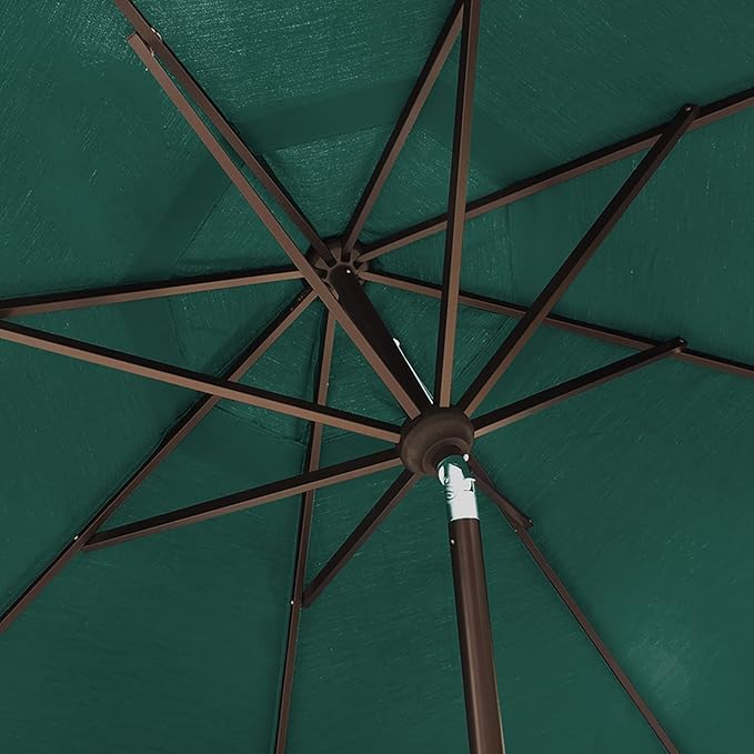 EliteShade USA 10-Year-Non-Fading 9Ft Market Umbrella Patio Umbrella Outdoor Table Umbrella with Ventilation, Forest Green