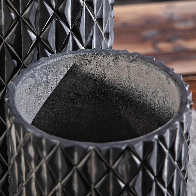 17.3 & 20.8 inch high Concrete Flower pots Set of 2, The planters for Outdoor Plants with Drainage Hole, Modern Family Outdoor Decor Plant pots, Indoor Plant pots for Home Decor.