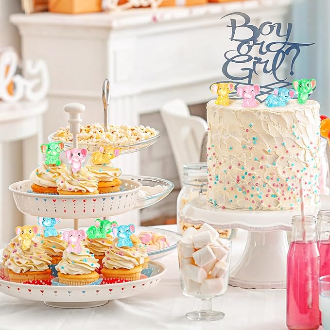 48 Pcs Mini Elephant Animals Luminous Resin Small Animal Figurines Bulk Glow in The Dark Garden Accessories Moss Landscape DIY Terrarium Ornament for Garden Dollhouse Decoration