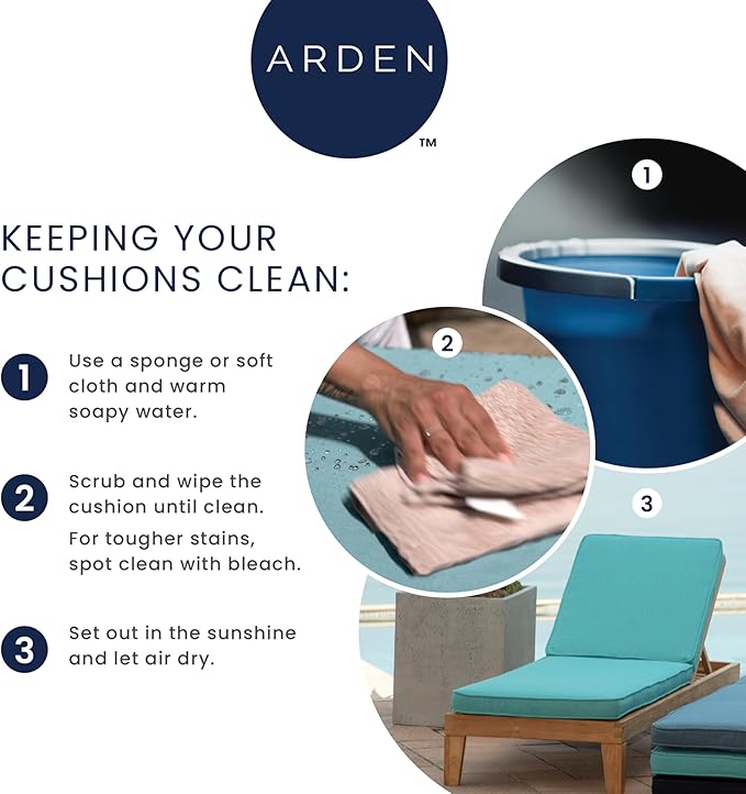 Arden Indoor/Outdoor Seat or Rocking Chair Cushion, 19 x 18, Water Repellent, Rain Proof, Fade Resistant Cushion for Rocking or Dining Chairs Lake Blue Leala