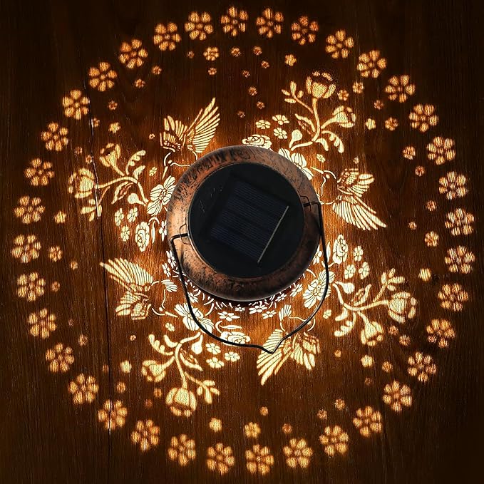 2 Pack Hummingbird Lanterns Outdoor, Waterproof Hanging Lantern Garden Decor, Birthday Gifts for Women, Men, Mom, Mothers Day Gifts, Lights Outdoor Apply Patio, Yard, Lawn, Balcony