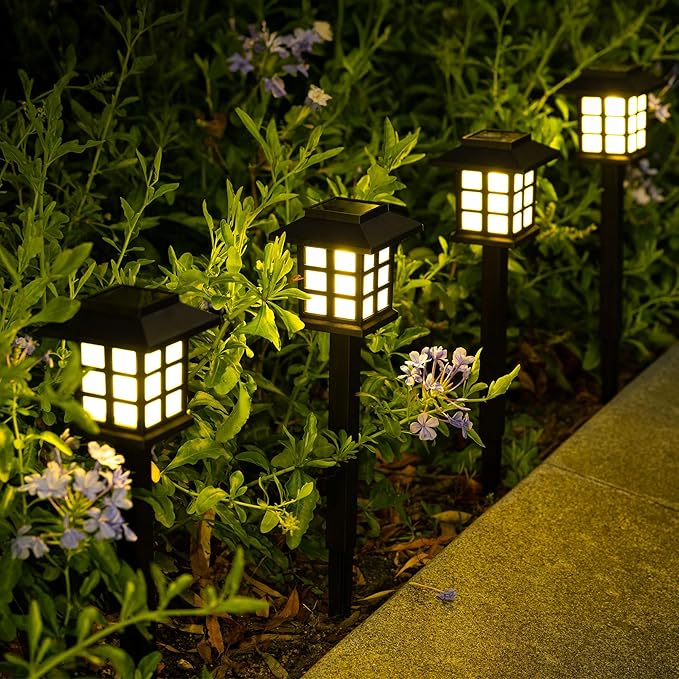 SOLPEX Solar Outdoor Lights,12 Pack Solar Path Lights, Solar Walkway Lights Outdoor, Solar Garden Lights, Solar Pathway Lights Outdoor Waterproof for Garden, Yard, Landscape and Driveway(Warm White)