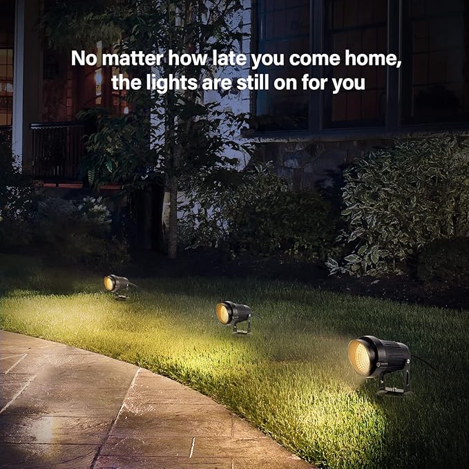 LemonBest Landscape Lights - 5W 110V Outdoor Spotlight - Waterproof IP65-3000K Warm White LED Landscape Lights - 5ft Cable for Yard Garden Patio Driveway House (Include Spike) (6 Pack)