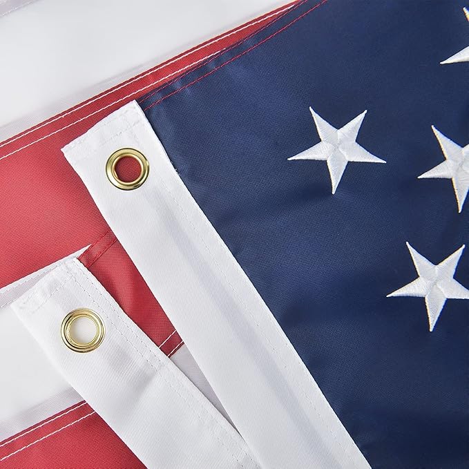 American Flag 8x12 FT, US Flag USA High Wind with Embroidered Stars, Sewn Stripes, Brass Grommets, DurableOutdoor Outside