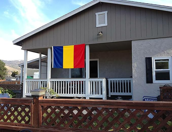 Romania Flag 2x3FT Romanian National Polyester Banner With 2 Grommets Fade Resistant Vivid Color For Patriotic Festival Events Party Decoration (Romania, 2x3FT)