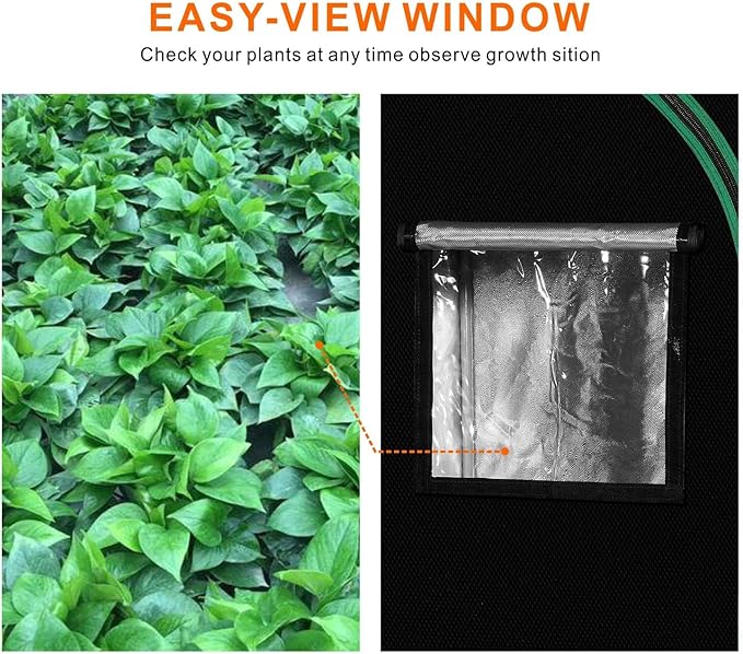 MELONFARM 3x3 Grow Tent, 36"x36"x72'' High Reflective 600D Diamond Mylar Canvas with Observation Window and Floor Tray for Hydroponic Indoor Plant Growing
