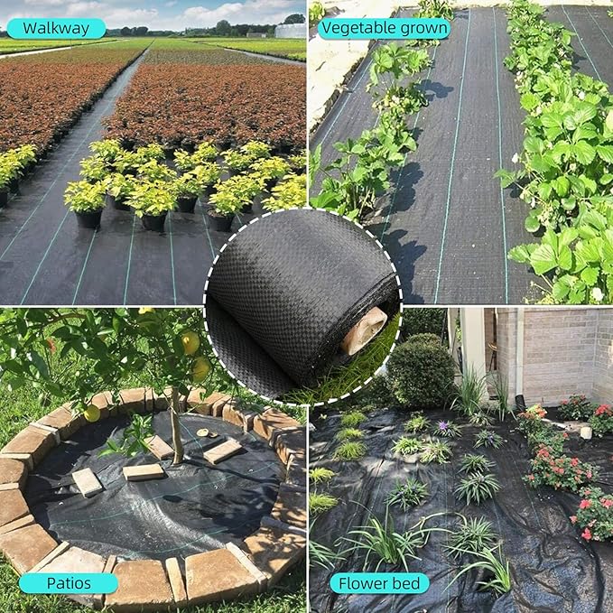 6.5 Ft x 300 Ft Heavy Duty Weed Barrier Landscape Fabric, 3Oz Professional Grade Weed Barrier Fabric for Gardening, Erosion Control & Construction, Durable Polypropylene Ground Cover