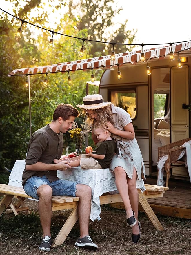 addlon 72FT(36FT*2) Outdoor String Lights Commercial Grade Weatherproof Strand, 30 Edison Vintage Bulbs, 24 Hanging Sockets and 6 Spare Bulbs, ETL Listed Decorative Cafe Patio Lights for Bistro