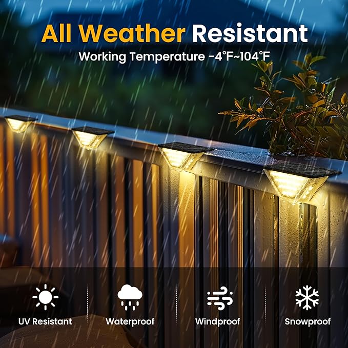 SOLPEX Solar Step Lights Outdoor,Solar Deck Lights for Outside,Two-Sided Stair Lights with 33 LEDs,Waterproof IP65 for Garden,Fence,Deck,Steps,Stair,Porch(2 Pack,Warm White)
