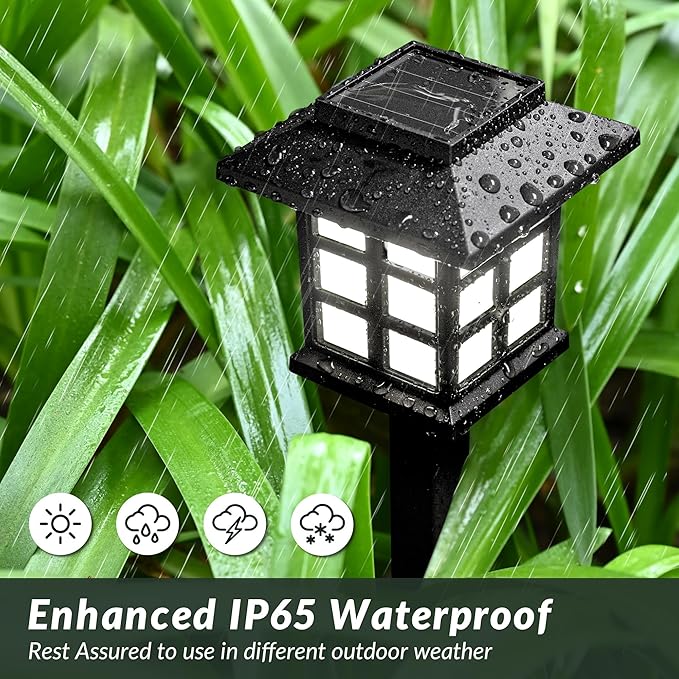 SOLPEX Solar Outdoor Lights,16 Pack Solar Path Lights, Solar Walkway Lights Outdoor, Solar Garden Lights, Solar Pathway Lights Outdoor Waterproof for Garden, Yard, Landscape and Driveway(Cold White)