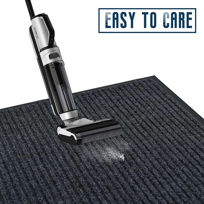 Rubber Door Mat About W3' ×L16' Heavy Duty Large Outdoor Indoor Mat Durable Entrance Doormat Waterproof Rubber Back Rugs for Home Entryway Patio Porch Office Business Areas (Grey)