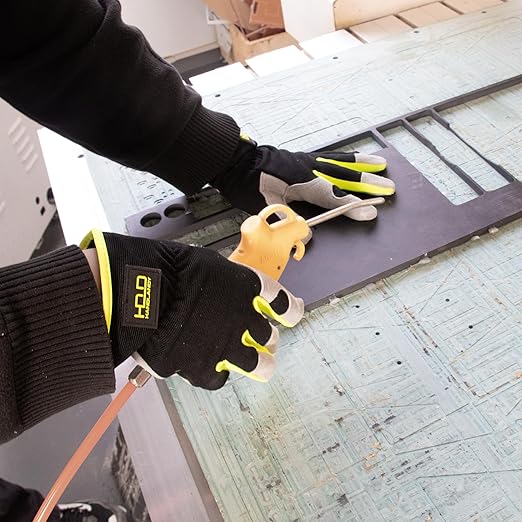 HLDD HANDLANDY 2 Pairs Leather Gardening Gloves for Men, Utility Work Gloves for Gardening, Yardwork, Construction, Mechanics, Great Garden Gifts for Men Women