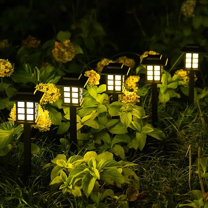SOLPEX Solar Outdoor Lights,12 Pack Solar Path Lights, Solar Walkway Lights Outdoor, Solar Garden Lights, Solar Pathway Lights Outdoor Waterproof for Garden, Yard, Landscape and Driveway(Warm White)