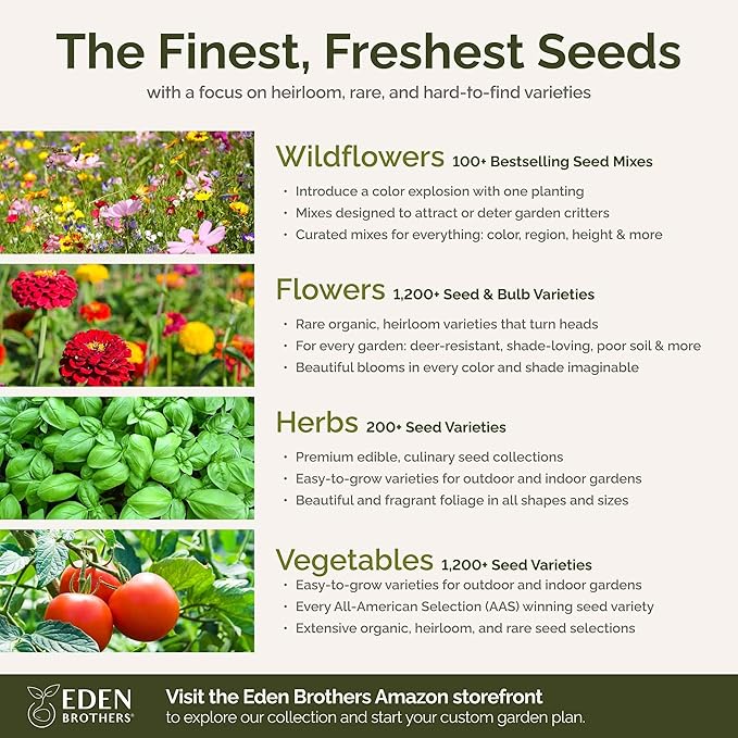 Eden Brothers Cosmic Zen Flower Mixed Seeds for Planting, 1/4 lb, 120,000+ Seeds with Zinnia Dahlia Flowered, Cosmos Sensation | Attracts Pollinators, Plant in Spring, Zones 3, 4, 5, 6, 7, 8, 9, 10