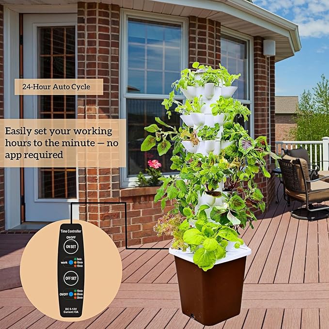Hydroponic Growing System Kit – Indoor Vertical Hydroponic Garden Tower, 35 Planting Pods,Indoor Herb Garden,Lettuce Vegetables Hydroponic Growing Kit