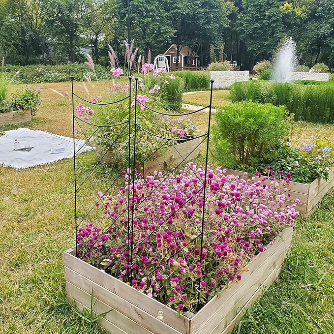 45.3" H x 15" W Metal Garden Trellis for Climbing Plants, Black Iron Trellis for Vines Plant Rose Vegetable Support,Large Decorative Outdoor Trellis,2 Pack