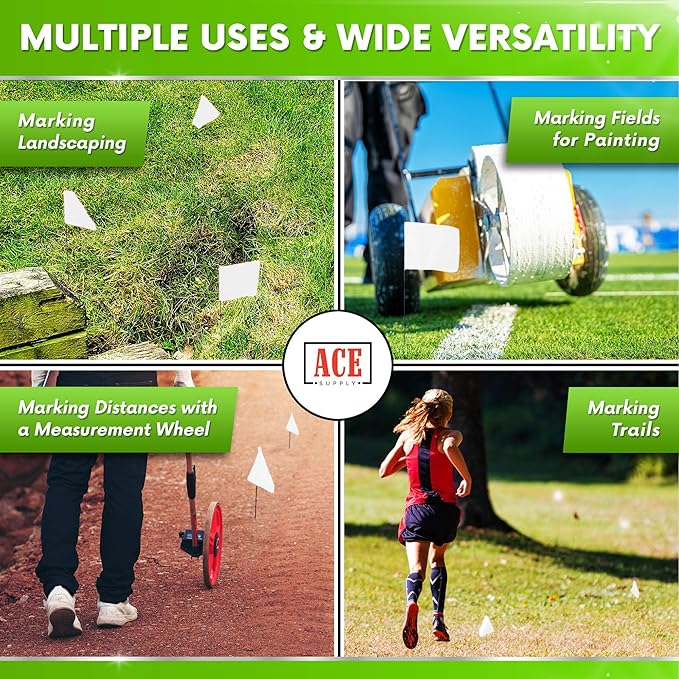 White Flags for Marking Yard - 4x5x15 Inch Invisible Fence Flags for Dogs - 100 Pack - Dog Invisible Fence Training Marker & Boundary Training