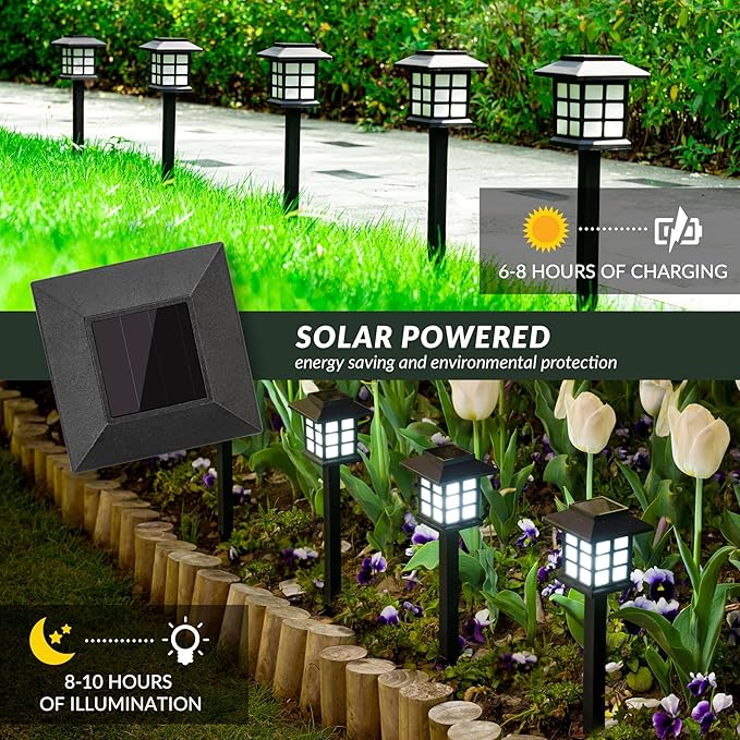 SOLPEX Solar Outdoor Lights,16 Pack Solar Path Lights, Solar Walkway Lights Outdoor, Solar Garden Lights, Solar Pathway Lights Outdoor Waterproof for Garden, Yard, Landscape and Driveway(Cold White)