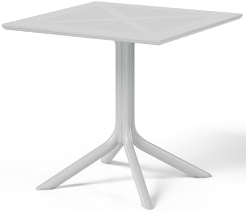 Patio Dining Table for 4, Square PP Patio Table, 4-Person Weather Resistant by Costaelm