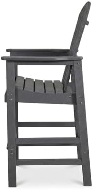 Patio Bar Chair Bar Stool, Outdoor All Weather HDPE Height Adirondack Chair - Image 6