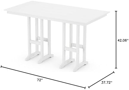 Trex Outdoor Furniture™ Monterey Bay 37" x 72" Bar Table in Classic White - Image 2