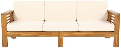 Merax 3 Piece Acacia Wood Patio Furniture Set, Outdoor Sectional Sofa Set - Image 2