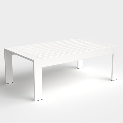 Outdoor Rectangle Patio Aluminum Coffee Tables - Image 4
