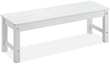 47" Backless Outdoor Bench for 2-Person, 700 LBS Capacity by PsilvamGardenFurniture