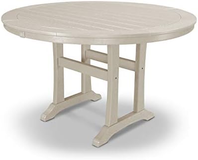 POLYWOOD® Nautical Trestle 48" Round Dining Table in Sand by Unknown