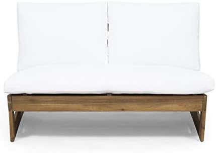 Great Deal Furniture Kaitlyn Outdoor Acacia Wood Loveseat - Image 3