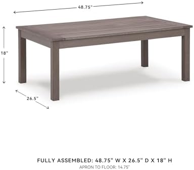 Signature Design by Ashley Hillside Barn Outdoor Coffee Table, Weather - Image 3