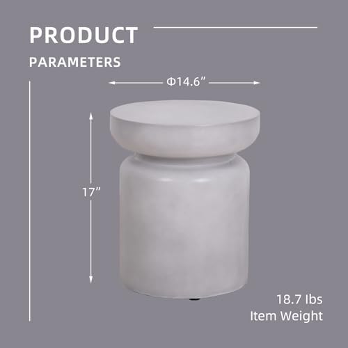 Afterglow Outdoor Round Side Table, 14.6" Modern Accent End Table, Decorative - Image 3